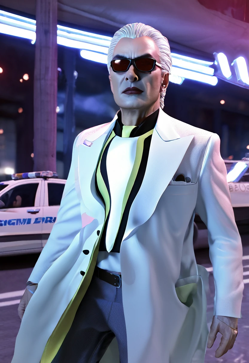  a villain that runs away from the police, 8k, hyper detailed, lucien levy