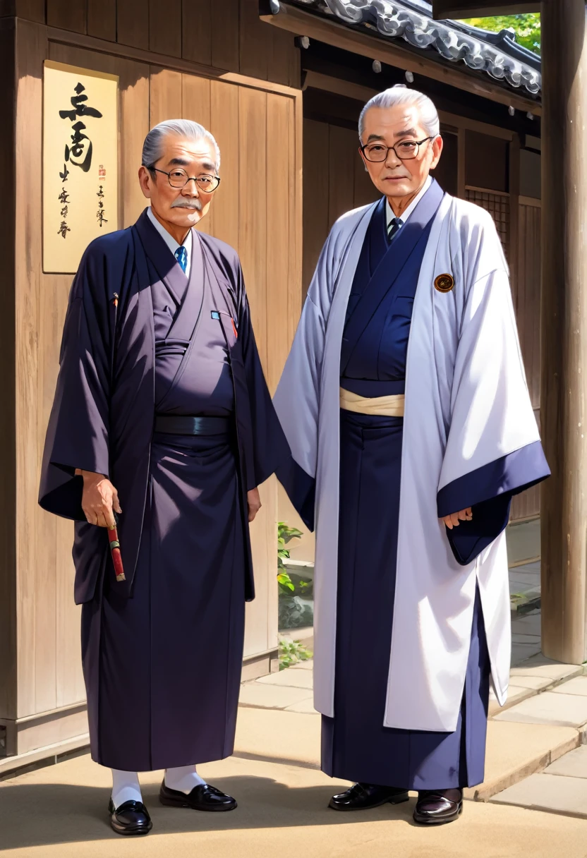 The retired master and the head clerk of Echigoya