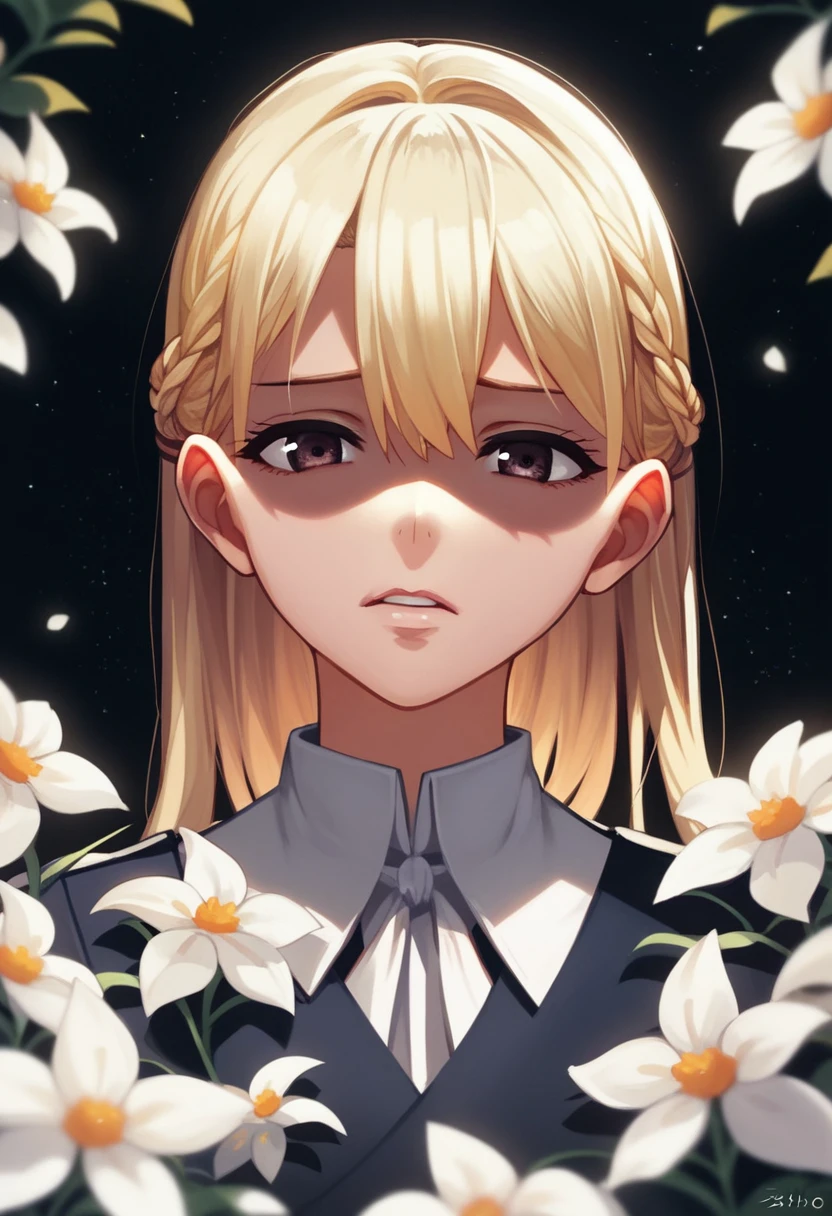 Soft space,Soft tones,Hazy and mysterious,A lot of mist and white flowers,blond woman with white flowers covering her face and eyes, inspired by Hsiao-Ron Cheng, inspired by Yanjun Cheng, by Ayami Kojima, by Hsiao-Ron Cheng, by Yanjun Cheng, Guweiz, artwork in the style of Guweiz, by Eizan It's a gift, cake, james jean and wlop