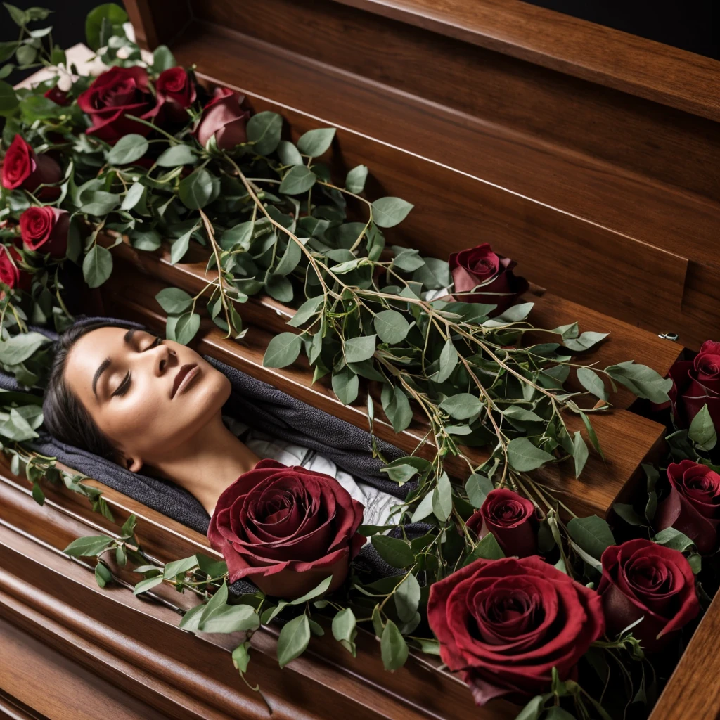 Body of a in a coffin that does not decompose with aura of roses