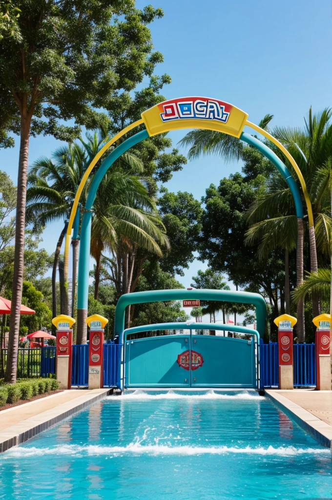 car entrance gate of a water park
