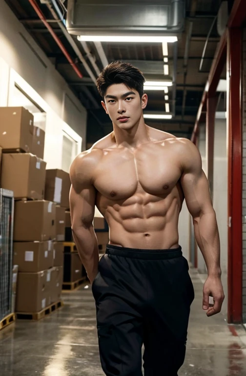 1 handsome Asian guy,27岁policeman,arafed male police 官 in walking down a hallway, , wearing a sexy police crop top outfit , kinky police , open outfit: police expose the penis , , majestic,Who is Shi Yu?, Li Yuanbin, Kim Hyung Tae, Kim Hyung Tae, Yin Shishan, Handsome Asian muscular guy,Broad shoulders and narrow waist,A handsome guy in police uniform,Form-fitting fabric contours the bust,in a remote warehouse,hands tied behind back,Hands tied behind the back,hands tied behind back,Masculine and sexy,High,Muscles look good,hairy body,Wheat complexion,black eyes(thin eyes 1:3),whole body image, huge penis, manly penis