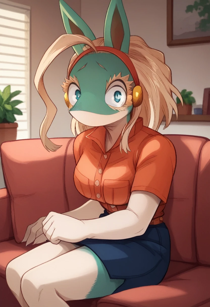 score_9, score_8_up, score_7_up, score_6_up, score_5_up, score_4_up,  source_furry, indoors, living room, plant, BREAK
 ippan_josei, 1girl, solo, blue skin, two-tone skin, looking at viewer, medium breasts, sitting, couch, n7l 