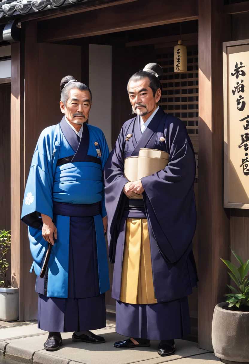 The retired head of Echigoya and his two storekeepers