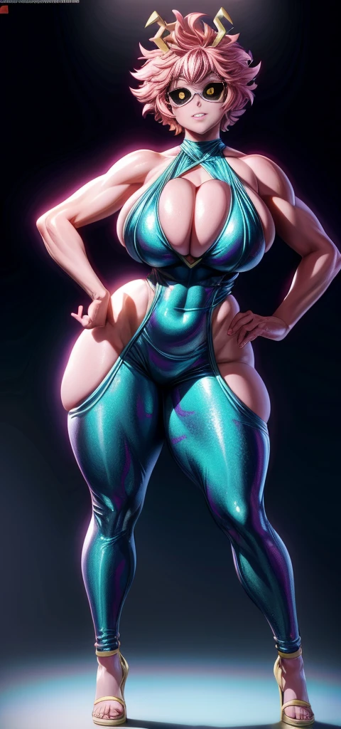 my Hero academia, Mina_Ashido, (((1girl))), voluptuous, ((pink_hair, pink skin, yellow_eyes)), ((highly detailed face))), large_breast, ample hips, insanely detailed accentuated big booty, gorgeous legs, well toned body, great aesthetics, wearing urban sundress, sunglasses, stilettos heels, (ultra_detailed), super adorable, 30years old, in the summer,