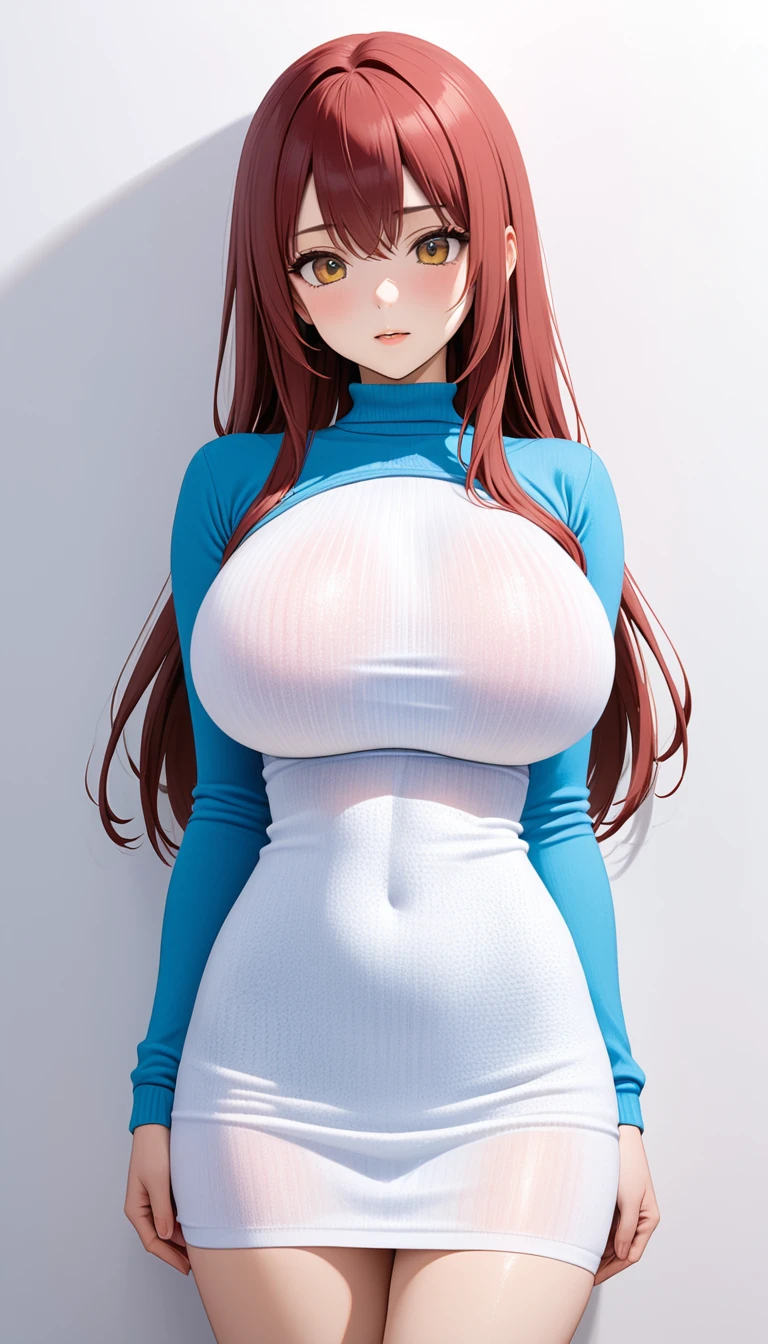 (Highest quality、Masterpiece、Very detailed、8K)、One Woman、18-year-old、Big Breasts、Heattech only、stand