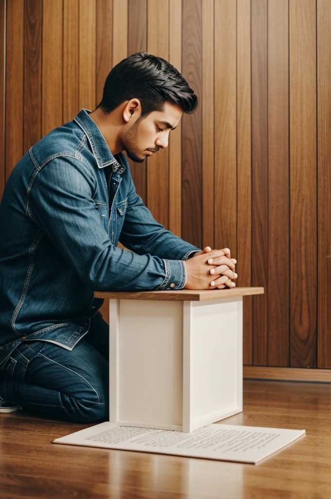 A person praying that represents that they are aligned with the will of God and the will of his word