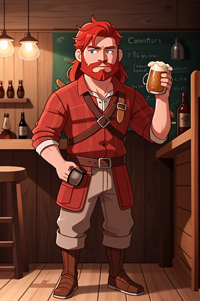 Ingólfr Einarr is a handsome, red-haired Viking who holds a wooden beer mug in his hand