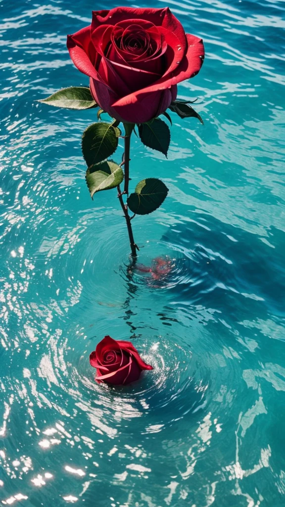 Rose in ocean