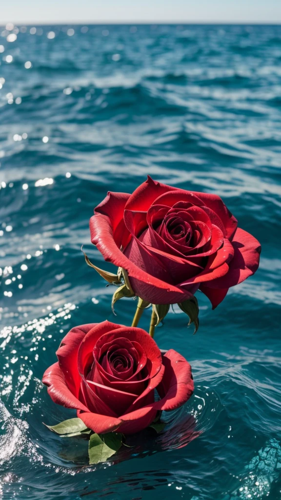 Rose in ocean