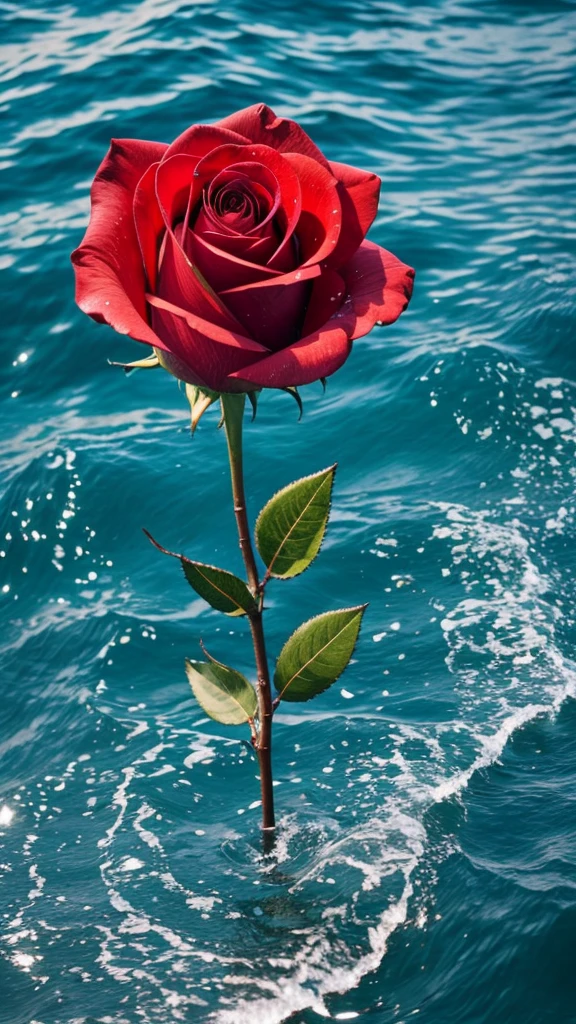 Rose in ocean