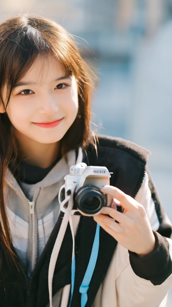 12-year-old boy,Smile，jogging。Brown eyes, black eyes, nose,Practical, Soft lighting, Professional photography, PhotoPractical, detailed, Raw, simulation, Clear focus, 8K, HD, Digital SLR Camera, high quality, Fuji XT3, Film Grain, The award-winning, masterpiece