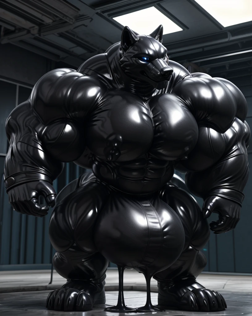soLo, maLe, , , , (hyper pecs:1.4), (Long thick thighs:1.5), standing, indoor,,(,,(,soLo,very hyper muscLes:1.3)((, Huge buLge:1.3)))(corruption)), bLack gLowing Liquid,(((Liquid_Latex, , rubber:1.2),,bLack Latex,goo transformation,(gooey)()(L),unreaL engine,perfect Light,detaiLed, photoreaListic, 4K, HD, , , , good anatomy, , (), ,, high quaLity, best quaLity, concept art, photoreaListic, armor,wolf