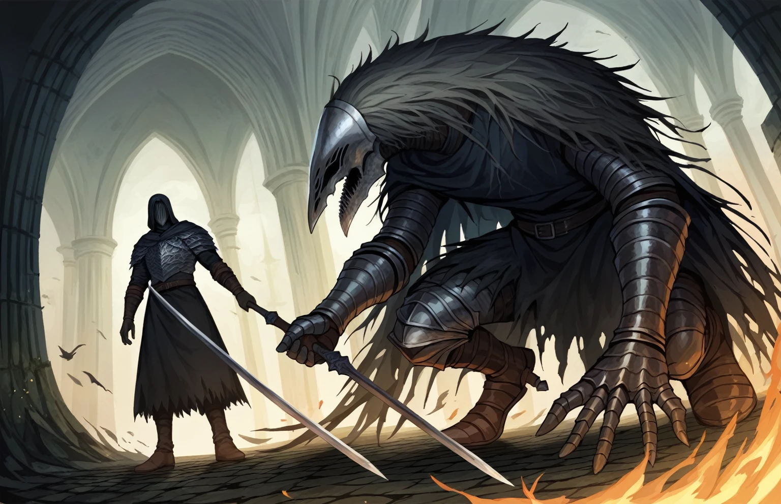 arafed image of a man in armor with a sword, dark souls art style, Not Dark Souls 3 style, dark souls knight, arte conceitual dark soul, Arte conceitual de Dark Souls, the dark souls knight, dark souls art, darksouls concept art, dark soul concept, dark souls 3 theme, dark souls style, dark souls inspired, scary knight