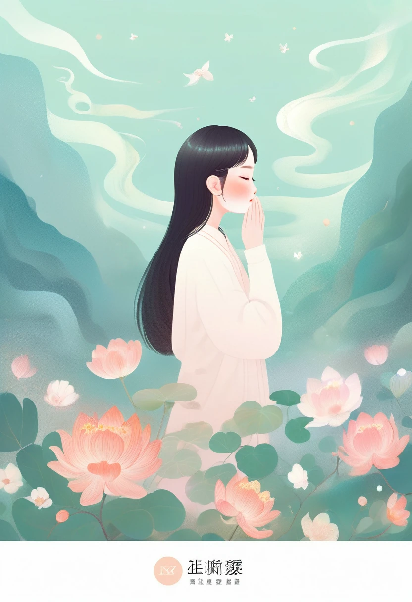 (mist:1.oft space，Soft tones，dream，Hazy and mysterious，大量mist和白色小花覆盖，Soft tones，Light style，Comfortable and calm，nature，Warm and cosy，Modern illustration elements。Tranquility、Pure atmosphere，blond woman with white flowers covering her face and eyes, inspired by Hsiao-Ron Cheng, inspired by Yanjun Cheng, by Ayami Kojima, by Hsiao-Ron Cheng, by Yanjun Cheng, Guweiz, artwork in the style of Guweiz, by Eizan It&#39;s a gift, cake, james jean and wlop
