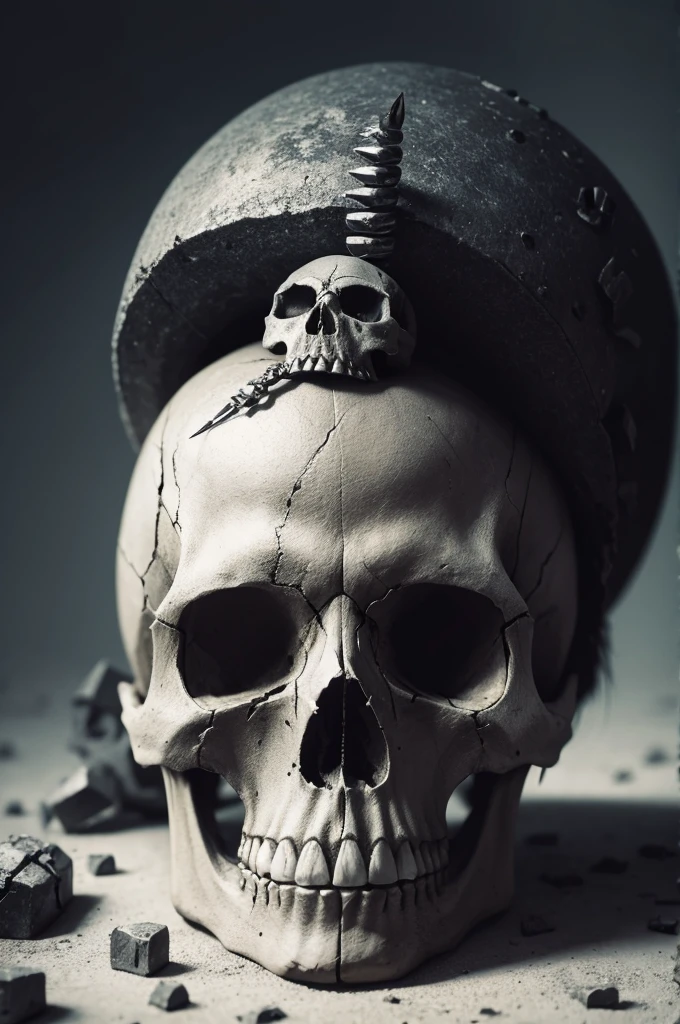 Skull anchored by nails