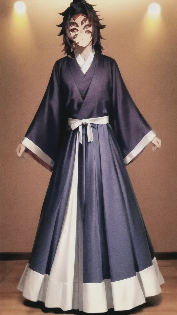 Kokushibo clothes, purple yukata , black hakama ,master piece , rim light , best quality, extremely detailed