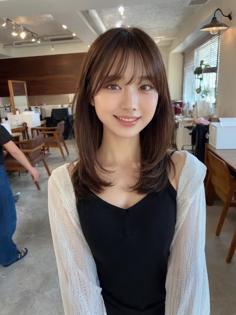((top quality, 8k, masterpiece: 1.3)), Sharp Focus: 1.2, Beautiful woman with perfect body: 1.4, Slim abdomen: 1.2, ((Layered haircut, big: 1.2)), (No bra) (Small and beautiful hard (Thin moist ons up to shirt length: 1.1), (White shirt wet from rain), (Rain, street: 1.2), Wet body: 1.1, Highly detailed face and skin texture, detailed eyes, double eyelids, white skin, sexyo panties