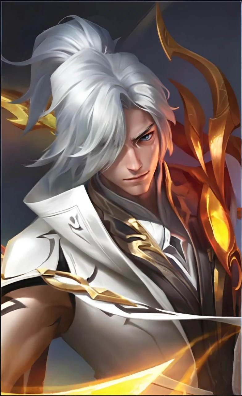 Boy, silver hair, blue eyes, serious sharp features, white skin, shiny lips, handsome, perfect, formal suit