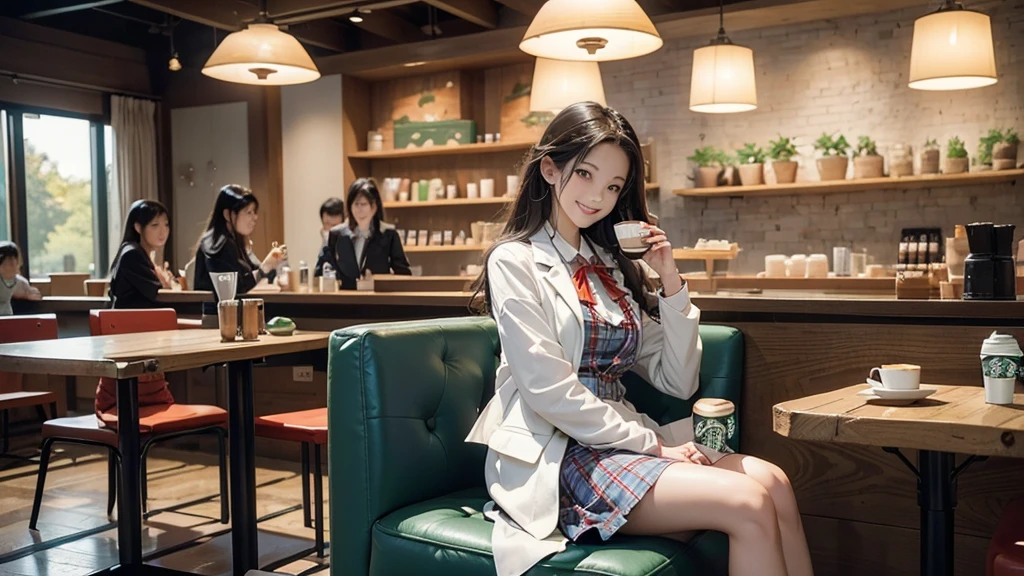 8K、RAW Photos、Highest quality、Super detailed、Super Resolution、Ultra HD、8K壁紙、Amazing details
((A girl in a blazer uniform ((White blouse with formal collar, Blue Blazer,
Red Check Skirt, Red checkered ribbon on blouse)), Complete limbs, Full Finger, ))
((((((Inside the Starbucks store、16-year-old high school girl))))))、((((((Sit down and eat cake、Drink coffee、smile))))))、((Heart Necklace))
((Emphasize cleavage))
Modern and sleek design:Interior design using natural materials、Many of the designs are warm and made using wood and metal.。
Large windows:自然光をたっぷり取り入れるためのLarge windowsがあり、Providing a bright and open space。
Green Interior:Potted plants are effectively placed、It creates a relaxing atmosphere。
artwork:Works by local artists、Starbucks-related art on display。
Cozy seating:Cushioned chairs and sofas、Bar sheet etc.、A variety of seating options available。
Open kitchen area:Being able to see how drinks and food are made、We provide peace of mind and transparency。
Unique lighting:Antique lamps and chandeliers、Modern lighting fixtures are used。
Comfortable background music:Relaxing music is playing、A comfortable space is provided。
Free Wi-Fi and charging spots:Many tables are equipped with power outlets.、Convenient for work and study。
Customizable menus:Menus are provided that can be customized according to customer preferences。
Use of sustainable materials:Eco-friendly recycled materials and sustainable wood are used。
Wide々Table space:一人でもグループでも使いやすいWide々There is a table with。
Community Table:There is a large table where you can socialize with other customers.。
Seasonal decorations:The decorations are themed according to the season.。
Digital Order System:スマホやタブレットから注文できるDigital Order Systemが導入されています。
Design with a local feel:The design incorporates the local culture and characteristics.。
Fragrance production:コーヒーの香りが店内にWideがり、A space that satisfies the five senses has been created.。
Conversation with a barista:フレンドリーなConversation with a baristaが楽しめるカウンターエリアがあります。