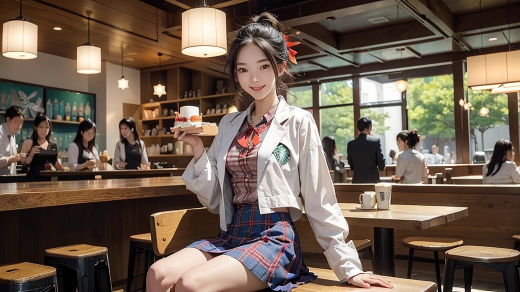 8K、RAW Photos、Highest quality、Super detailed、Super Resolution、Ultra HD、8K壁紙、Amazing details
((A girl in a blazer uniform ((White blouse with formal collar, Blue Blazer,
Red Check Skirt, Red checkered ribbon on blouse)), Complete limbs, Full Finger, ))
((((((Inside the Starbucks store、16-year-old high school girl))))))、((((((Sit down and eat cake、Drink coffee、smile))))))、((Heart Necklace))
((Emphasize cleavage))
Modern and sleek design:Interior design using natural materials、Many of the designs are warm and made using wood and metal.。
Large windows:自然光をたっぷり取り入れるためのLarge windowsがあり、Providing a bright and open space。
Green Interior:Potted plants are effectively placed、It creates a relaxing atmosphere。
artwork:Works by local artists、Starbucks-related art on display。
Cozy seating:Cushioned chairs and sofas、Bar sheet etc.、A variety of seating options available。
Open kitchen area:Being able to see how drinks and food are made、We provide peace of mind and transparency。
Unique lighting:Antique lamps and chandeliers、Modern lighting fixtures are used。
Comfortable background music:Relaxing music is playing、A comfortable space is provided。
Free Wi-Fi and charging spots:Many tables are equipped with power outlets.、Convenient for work and study。
Customizable menus:Menus are provided that can be customized according to customer preferences。
Use of sustainable materials:Eco-friendly recycled materials and sustainable wood are used。
Wide々Table space:一人でもグループでも使いやすいWide々There is a table with。
Community Table:There is a large table where you can socialize with other customers.。
Seasonal decorations:The decorations are themed according to the season.。
Digital Order System:スマホやタブレットから注文できるDigital Order Systemが導入されています。
Design with a local feel:The design incorporates the local culture and characteristics.。
Fragrance production:コーヒーの香りが店内にWideがり、A space that satisfies the five senses has been created.。
Conversation with a barista:フレンドリーなConversation with a baristaが楽しめるカウンターエリアがあります。
