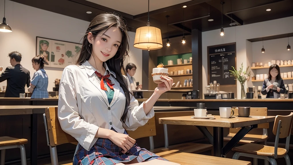 8K、RAW Photos、Highest quality、Super detailed、Super Resolution、Ultra HD、8K壁紙、Amazing details
((A girl in a blazer uniform ((White blouse with formal collar, Blue Blazer,
Red Check Skirt, Red checkered ribbon on blouse)), Complete limbs, Full Finger, ))
((((((Inside the Starbucks store、16-year-old high school girl))))))、((((((Sit down and eat cake、Drink coffee、smile))))))、((Heart Necklace))
((Emphasize cleavage))
Modern and sleek design:Interior design using natural materials、Many of the designs are warm and made using wood and metal.。
Large windows:自然光をたっぷり取り入れるためのLarge windowsがあり、Providing a bright and open space。
Green Interior:Potted plants are effectively placed、It creates a relaxing atmosphere。
artwork:Works by local artists、Starbucks-related art on display。
Cozy seating:Cushioned chairs and sofas、Bar sheet etc.、A variety of seating options available。
Open kitchen area:Being able to see how drinks and food are made、We provide peace of mind and transparency。
Unique lighting:Antique lamps and chandeliers、Modern lighting fixtures are used。
Comfortable background music:Relaxing music is playing、A comfortable space is provided。
Free Wi-Fi and charging spots:Many tables are equipped with power outlets.、Convenient for work and study。
Customizable menus:Menus are provided that can be customized according to customer preferences。
Use of sustainable materials:Eco-friendly recycled materials and sustainable wood are used。
Wide々Table space:一人でもグループでも使いやすいWide々There is a table with。
Community Table:There is a large table where you can socialize with other customers.。
Seasonal decorations:The decorations are themed according to the season.。
Digital Order System:スマホやタブレットから注文できるDigital Order Systemが導入されています。
Design with a local feel:The design incorporates the local culture and characteristics.。
Fragrance production:コーヒーの香りが店内にWideがり、A space that satisfies the five senses has been created.。
Conversation with a barista:フレンドリーなConversation with a baristaが楽しめるカウンターエリアがあります。