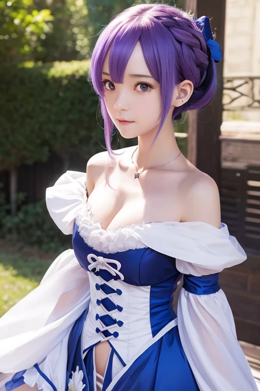 Write a character like Rem from Re:Zero、With anime-style illustrations