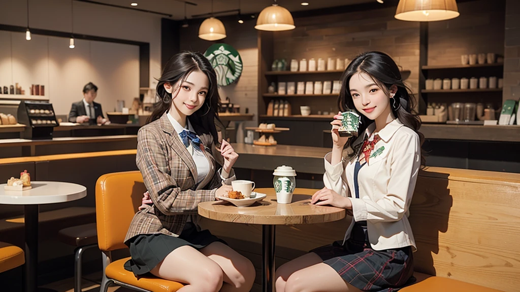 
8K、RAW Photos、Highest quality、Super detailed、Super Resolution、Ultra HD、8K壁紙、Amazing details
((A girl in a blazer uniform ((White blouse with formal collar, Blue Blazer, 
Red Check Skirt, Red checkered ribbon on blouse)), Complete limbs, Full Finger, ))

((((((Inside the Starbucks store、16-year-old high school girl))))))、((((((Sit down and eat cake、Drink coffee、smile))))))、((Heart Necklace))
((Emphasize cleavage))



Modern and sleek design：Interior design using natural materials、Many of the designs are warm and made using wood and metal.。
Large windows：自然光をたっぷり取り入れるためのLarge windowsがあり、Providing a bright and open space。
Green Interior：Potted plants are effectively placed、It creates a relaxing atmosphere。
artwork：Works by local artists、Starbucks-related art on display。
Cozy seating：Cushioned chairs and sofas、Bar sheet etc.、A variety of seating options available。
Open kitchen area：Being able to see how drinks and food are made、We provide peace of mind and transparency。
Unique lighting：Antique lamps and chandeliers、Modern lighting fixtures are used。
Comfortable background music：Relaxing music is playing、A comfortable space is provided。
Free Wi-Fi and charging spots：Many tables are equipped with power outlets.、Convenient for work and study。
Customizable menus：Menus are provided that can be customized according to customer preferences。
Use of sustainable materials：Eco-friendly recycled materials and sustainable wood are used。
Wide々Table space：一人でもグループでも使いやすいWide々There is a table with。
Community Table：There is a large table where you can socialize with other customers.。
Seasonal decorations：The decorations are themed according to the season.。
Digital Order System：スマホやタブレットから注文できるDigital Order Systemが導入されています。
Design with a local feel：The design incorporates the local culture and characteristics.。
Fragrance production：コーヒーの香りが店内にWideがり、A space that satisfies the five senses has been created.。
Conversation with a barista：フレンドリーなConversation with a baristaが楽しめるカウンターエリアがあります。