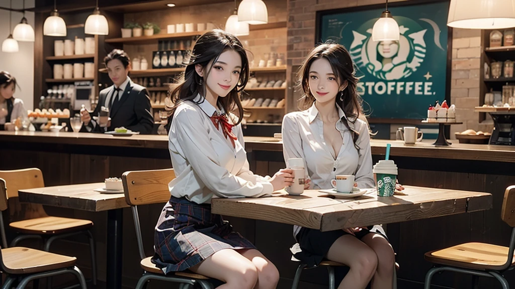 8K、RAW Photos、Highest quality、Super detailed、Super Resolution、Ultra HD、8K壁紙、Amazing details
((A girl in a blazer uniform ((White blouse with formal collar, Blue Blazer,
Red Check Skirt, Red checkered ribbon on blouse)), Complete limbs, Full Finger, ))
((((((Inside the Starbucks store、16-year-old high school girl))))))、((((((Sit down and eat cake、Drink coffee、smile))))))、((Heart Necklace))
((Emphasize cleavage))
Modern and sleek design:Interior design using natural materials、Many of the designs are warm and made using wood and metal.。
Large windows:自然光をたっぷり取り入れるためのLarge windowsがあり、Providing a bright and open space。
Green Interior:Potted plants are effectively placed、It creates a relaxing atmosphere。
artwork:Works by local artists、Starbucks-related art on display。
Cozy seating:Cushioned chairs and sofas、Bar sheet etc.、A variety of seating options available。
Open kitchen area:Being able to see how drinks and food are made、We provide peace of mind and transparency。
Unique lighting:Antique lamps and chandeliers、Modern lighting fixtures are used。
Comfortable background music:Relaxing music is playing、A comfortable space is provided。
Free Wi-Fi and charging spots:Many tables are equipped with power outlets.、Convenient for work and study。
Customizable menus:Menus are provided that can be customized according to customer preferences。
Use of sustainable materials:Eco-friendly recycled materials and sustainable wood are used。
Wide々Table space:一人でもグループでも使いやすいWide々There is a table with。
Community Table:There is a large table where you can socialize with other customers.。
Seasonal decorations:The decorations are themed according to the season.。
Digital Order System:スマホやタブレットから注文できるDigital Order Systemが導入されています。
Design with a local feel:The design incorporates the local culture and characteristics.。
Fragrance production:コーヒーの香りが店内にWideがり、A space that satisfies the five senses has been created.。
Conversation with a barista:フレンドリーなConversation with a baristaが楽しめるカウンターエリアがあります。