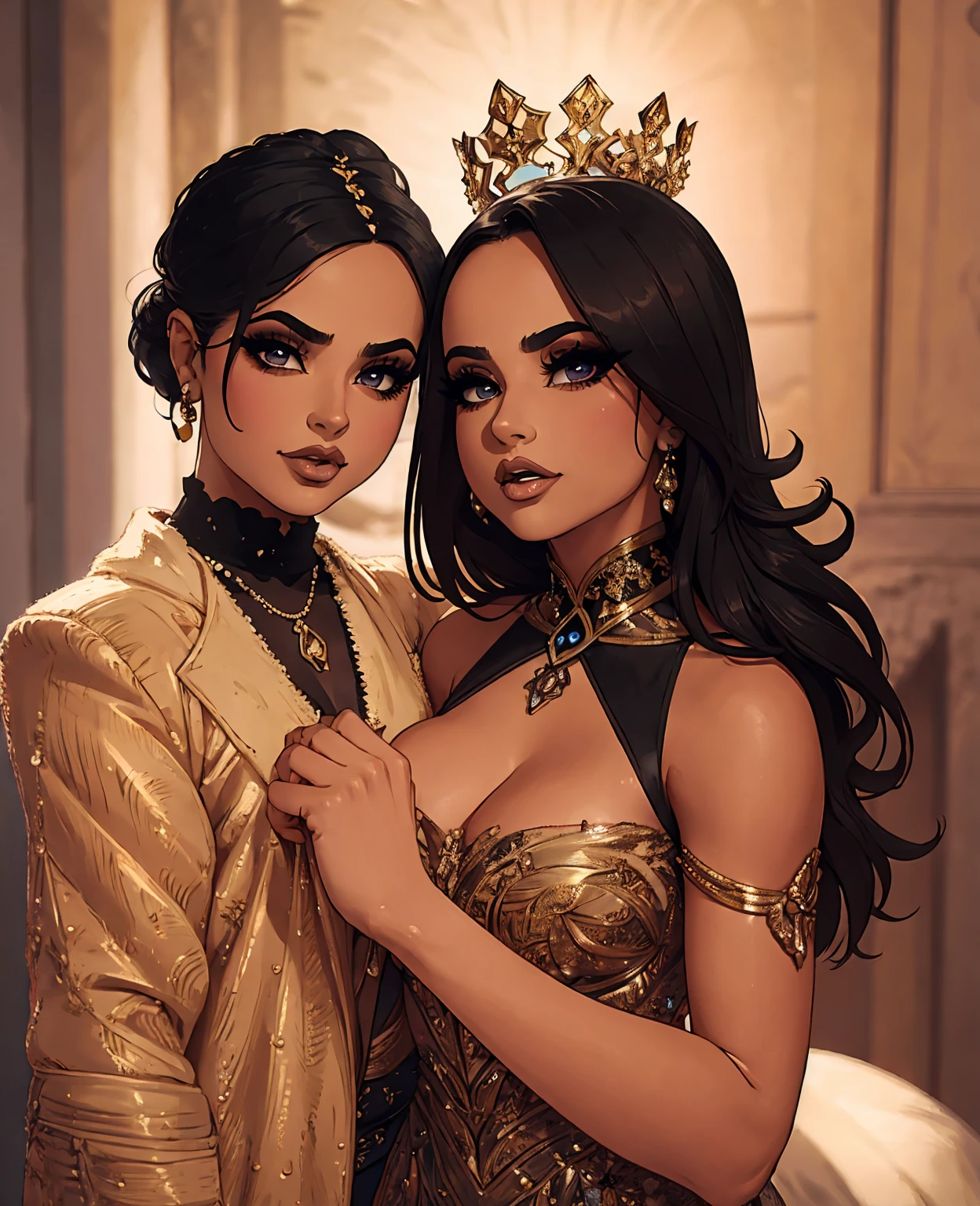 Becky g, sexy, princess, dark, beautiful detailed eyes, beautiful detailed lips, extremely detailed eyes and face, long eyelashes, elegant dress, cinematic lighting, chiaroscuro, dramatic, fantasy, digital art, artstation, highly detailed, intricate, exquisite