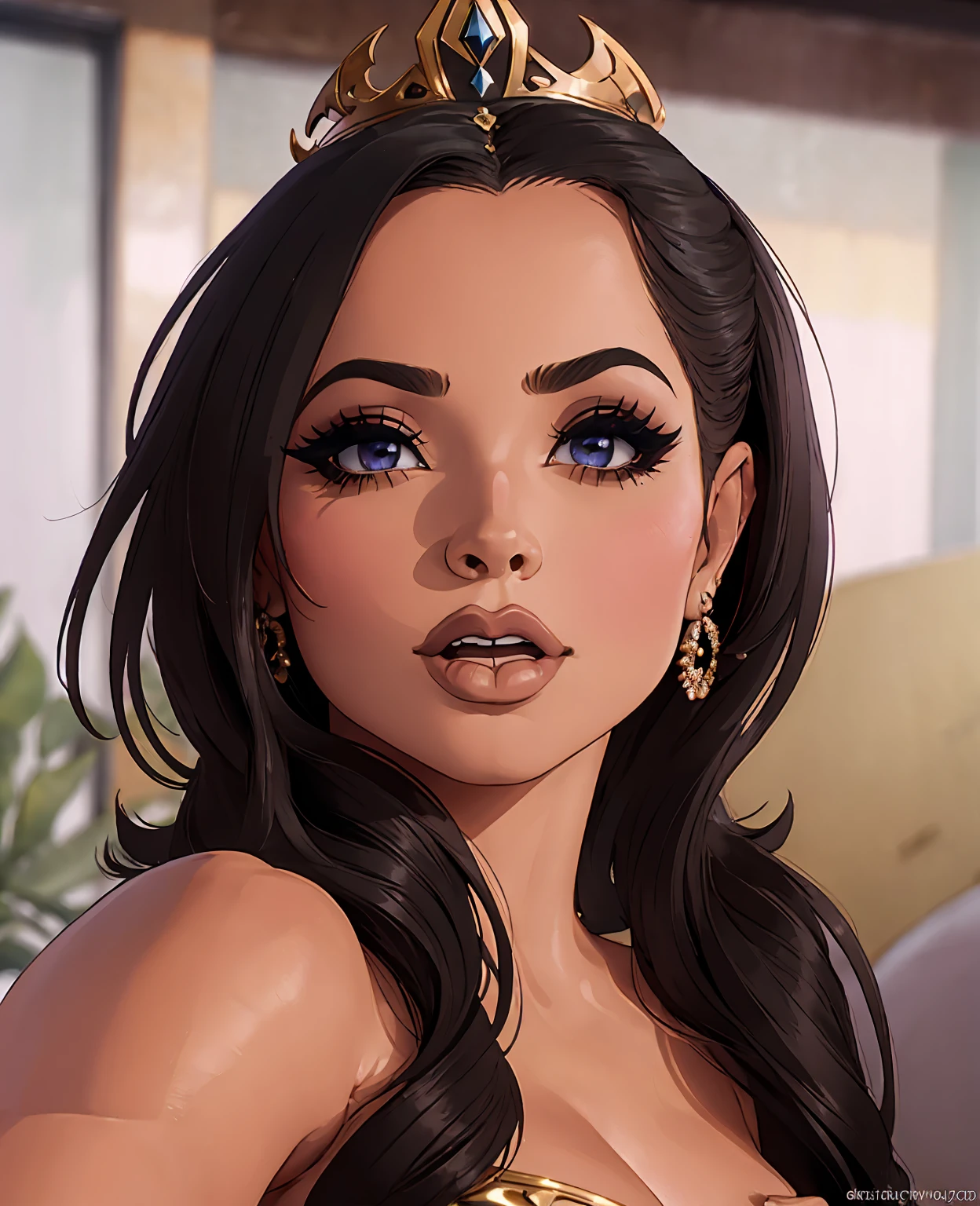 Becky g, sexy, princess, dark, beautiful detailed eyes, beautiful detailed lips, extremely detailed eyes and face, long eyelashes, elegant dress, cinematic lighting, chiaroscuro, dramatic, fantasy, digital art, artstation, highly detailed, intricate, exquisite