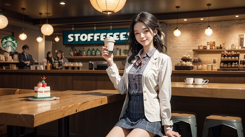 
8K、RAW Photos、Highest quality、Super detailed、Super Resolution、Ultra HD、8K壁紙、Amazing details
((A girl in a blazer uniform ((White blouse with formal collar, Blue Blazer, 
Red Check Skirt, Red checkered ribbon on blouse)), Complete limbs, Full Finger, ))

((((((Inside the Starbucks store、16-year-old high school girl))))))、((((((Sit down and eat cake、Drink coffee、smile))))))、((Heart Necklace))
((Emphasize cleavage))



Modern and sleek design：Interior design using natural materials、Many of the designs are warm and made using wood and metal.。
Large windows：自然光をたっぷり取り入れるためのLarge windowsがあり、Providing a bright and open space。
Green Interior：Potted plants are effectively placed、It creates a relaxing atmosphere。
artwork：Works by local artists、Starbucks-related art on display。
Cozy seating：Cushioned chairs and sofas、Bar sheet etc.、A variety of seating options available。
Open kitchen area：Being able to see how drinks and food are made、We provide peace of mind and transparency。
Unique lighting：Antique lamps and chandeliers、Modern lighting fixtures are used。
Comfortable background music：Relaxing music is playing、A comfortable space is provided。
Free Wi-Fi and charging spots：Many tables are equipped with power outlets.、Convenient for work and study。
Customizable menus：Menus are provided that can be customized according to customer preferences。
Use of sustainable materials：Eco-friendly recycled materials and sustainable wood are used。
Wide々Table space：一人でもグループでも使いやすいWide々There is a table with。
Community Table：There is a large table where you can socialize with other customers.。
Seasonal decorations：The decorations are themed according to the season.。
Digital Order System：スマホやタブレットから注文できるDigital Order Systemが導入されています。
Design with a local feel：The design incorporates the local culture and characteristics.。
Fragrance production：コーヒーの香りが店内にWideがり、A space that satisfies the five senses has been created.。
Conversation with a barista：フレンドリーなConversation with a baristaが楽しめるカウンターエリアがあります。