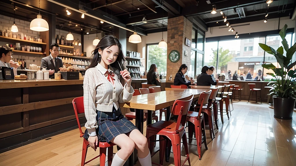 8K、RAW Photos、Highest quality、Super detailed、Super Resolution、Ultra HD、8K壁紙、Amazing details
((A girl in a blazer uniform ((White blouse with formal collar, Blue Blazer,
Red Check Skirt, Red checkered ribbon on blouse)), Complete limbs, Full Finger, ))
((((((Inside the Starbucks store、16-year-old high school girl))))))、((((((Sit down and eat cake、Drink coffee、smile))))))、((Heart Necklace))
((Emphasize cleavage))
Modern and sleek design:Interior design using natural materials、Many of the designs are warm and made using wood and metal.。
Large windows:自然光をたっぷり取り入れるためのLarge windowsがあり、Providing a bright and open space。
Green Interior:Potted plants are effectively placed、It creates a relaxing atmosphere。
artwork:Works by local artists、Starbucks-related art on display。
Cozy seating:Cushioned chairs and sofas、Bar sheet etc.、A variety of seating options available。
Open kitchen area:Being able to see how drinks and food are made、We provide peace of mind and transparency。
Unique lighting:Antique lamps and chandeliers、Modern lighting fixtures are used。
Comfortable background music:Relaxing music is playing、A comfortable space is provided。
Free Wi-Fi and charging spots:Many tables are equipped with power outlets.、Convenient for work and study。
Customizable menus:Menus are provided that can be customized according to customer preferences。
Use of sustainable materials:Eco-friendly recycled materials and sustainable wood are used。
Wide々Table space:一人でもグループでも使いやすいWide々There is a table with。
Community Table:There is a large table where you can socialize with other customers.。
Seasonal decorations:The decorations are themed according to the season.。
Digital Order System:スマホやタブレットから注文できるDigital Order Systemが導入されています。
Design with a local feel:The design incorporates the local culture and characteristics.。
Fragrance production:コーヒーの香りが店内にWideがり、A space that satisfies the five senses has been created.。
Conversation with a barista:フレンドリーなConversation with a baristaが楽しめるカウンターエリアがあります。