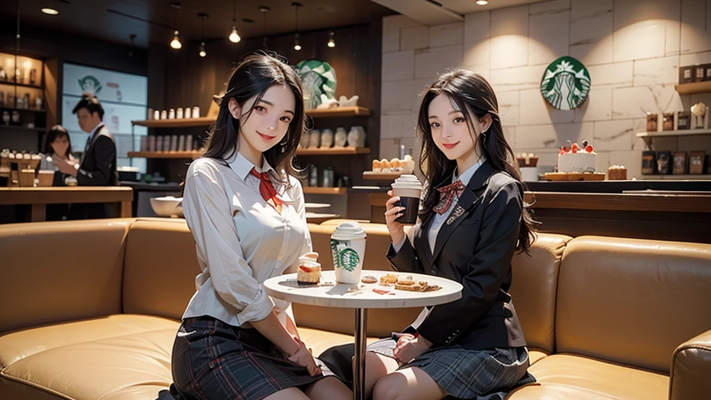 
8K、RAW Photos、Highest quality、Super detailed、Super Resolution、Ultra HD、8K壁紙、Amazing details
((A girl in a blazer uniform ((White blouse with formal collar, Blue Blazer, 
Red Check Skirt, Red checkered ribbon on blouse)), Complete limbs, Full Finger, ))

((((((Inside the Starbucks store、16-year-old high school girl))))))、((((((Sit down and eat cake、Drink coffee、smile))))))、((Heart Necklace))
((Emphasize cleavage))



Modern and sleek design：Interior design using natural materials、Many of the designs are warm and made using wood and metal.。
Large windows：自然光をたっぷり取り入れるためのLarge windowsがあり、Providing a bright and open space。
Green Interior：Potted plants are effectively placed、It creates a relaxing atmosphere。
artwork：Works by local artists、Starbucks-related art on display。
Cozy seating：Cushioned chairs and sofas、Bar sheet etc.、A variety of seating options available。
Open kitchen area：Being able to see how drinks and food are made、We provide peace of mind and transparency。
Unique lighting：Antique lamps and chandeliers、Modern lighting fixtures are used。
Comfortable background music：Relaxing music is playing、A comfortable space is provided。
Free Wi-Fi and charging spots：Many tables are equipped with power outlets.、Convenient for work and study。
Customizable menus：Menus are provided that can be customized according to customer preferences。
Use of sustainable materials：Eco-friendly recycled materials and sustainable wood are used。
Wide々Table space：一人でもグループでも使いやすいWide々There is a table with。
Community Table：There is a large table where you can socialize with other customers.。
Seasonal decorations：The decorations are themed according to the season.。
Digital Order System：スマホやタブレットから注文できるDigital Order Systemが導入されています。
Design with a local feel：The design incorporates the local culture and characteristics.。
Fragrance production：コーヒーの香りが店内にWideがり、A space that satisfies the five senses has been created.。
Conversation with a barista：フレンドリーなConversation with a baristaが楽しめるカウンターエリアがあります。