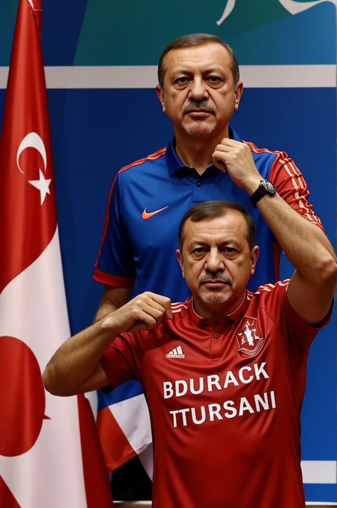 Turkish president in the current jersey of the Dutch national team