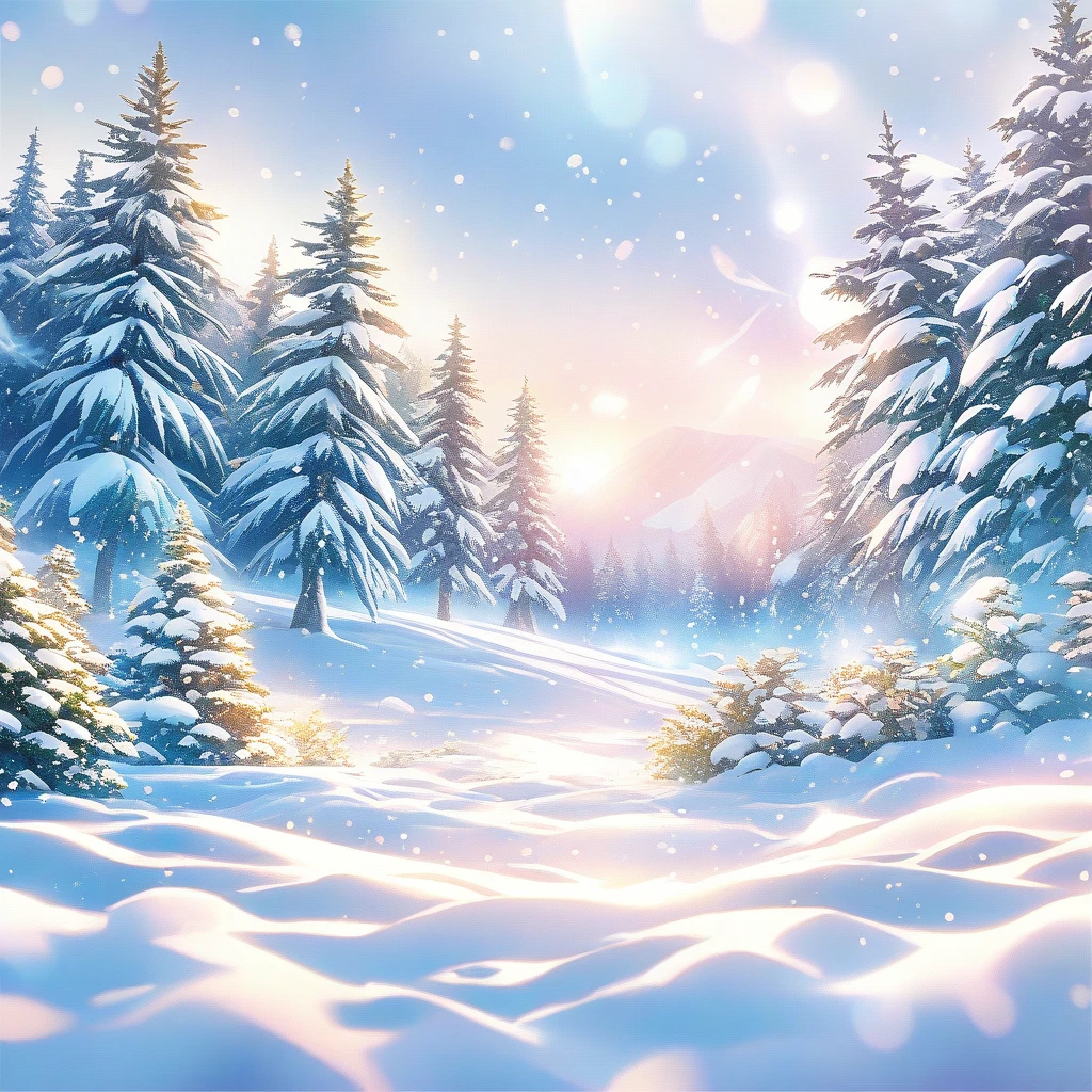 Snow Scene,snow,plant(((Romantic atmosphere)))(((fairy tale elements)))(((masterpiece))), ((best quality))