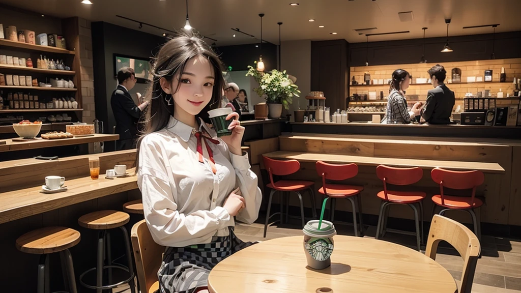 8K、RAW Photos、Highest quality、Super detailed、Super Resolution、Ultra HD、8K壁紙、Amazing details
((A girl in a blazer uniform ((White blouse with formal collar, Blue Blazer,
Red Check Skirt, Red checkered ribbon on blouse)), Complete limbs, Full Finger, ))
((((((Inside the Starbucks store、16-year-old high school girl))))))、((((((Sit down and eat cake、Drink coffee、smile))))))、((Heart Necklace))
((Emphasize cleavage))
Modern and sleek design:Interior design using natural materials、Many of the designs are warm and made using wood and metal.。
Large windows:自然光をたっぷり取り入れるためのLarge windowsがあり、Providing a bright and open space。
Green Interior:Potted plants are effectively placed、It creates a relaxing atmosphere。
artwork:Works by local artists、Starbucks-related art on display。
Cozy seating:Cushioned chairs and sofas、Bar sheet etc.、A variety of seating options available。
Open kitchen area:Being able to see how drinks and food are made、We provide peace of mind and transparency。
Unique lighting:Antique lamps and chandeliers、Modern lighting fixtures are used。
Comfortable background music:Relaxing music is playing、A comfortable space is provided。
Free Wi-Fi and charging spots:Many tables are equipped with power outlets.、Convenient for work and study。
Customizable menus:Menus are provided that can be customized according to customer preferences。
Use of sustainable materials:Eco-friendly recycled materials and sustainable wood are used。
Wide々Table space:一人でもグループでも使いやすいWide々There is a table with。
Community Table:There is a large table where you can socialize with other customers.。
Seasonal decorations:The decorations are themed according to the season.。
Digital Order System:スマホやタブレットから注文できるDigital Order Systemが導入されています。
Design with a local feel:The design incorporates the local culture and characteristics.。
Fragrance production:コーヒーの香りが店内にWideがり、A space that satisfies the five senses has been created.。
Conversation with a barista:フレンドリーなConversation with a baristaが楽しめるカウンターエリアがあります。