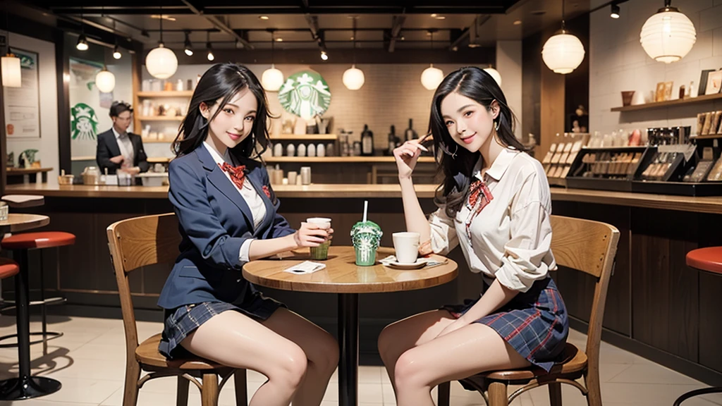8K、RAW Photos、Highest quality、Super detailed、Super Resolution、Ultra HD、8K壁紙、Amazing details
((A girl in a blazer uniform ((White blouse with formal collar, Blue Blazer,
Red Check Skirt, Red checkered ribbon on blouse)), Complete limbs, Full Finger, ))
((((((Inside the Starbucks store、16-year-old high school girl))))))、((((((Sit down and eat cake、Drink coffee、smile))))))、((Heart Necklace))
((Emphasize cleavage))
Modern and sleek design:Interior design using natural materials、Many of the designs are warm and made using wood and metal.。
Large windows:自然光をたっぷり取り入れるためのLarge windowsがあり、Providing a bright and open space。
Green Interior:Potted plants are effectively placed、It creates a relaxing atmosphere。
artwork:Works by local artists、Starbucks-related art on display。
Cozy seating:Cushioned chairs and sofas、Bar sheet etc.、A variety of seating options available。
Open kitchen area:Being able to see how drinks and food are made、We provide peace of mind and transparency。
Unique lighting:Antique lamps and chandeliers、Modern lighting fixtures are used。
Comfortable background music:Relaxing music is playing、A comfortable space is provided。
Free Wi-Fi and charging spots:Many tables are equipped with power outlets.、Convenient for work and study。
Customizable menus:Menus are provided that can be customized according to customer preferences。
Use of sustainable materials:Eco-friendly recycled materials and sustainable wood are used。
Wide々Table space:一人でもグループでも使いやすいWide々There is a table with。
Community Table:There is a large table where you can socialize with other customers.。
Seasonal decorations:The decorations are themed according to the season.。
Digital Order System:スマホやタブレットから注文できるDigital Order Systemが導入されています。
Design with a local feel:The design incorporates the local culture and characteristics.。
Fragrance production:コーヒーの香りが店内にWideがり、A space that satisfies the five senses has been created.。
Conversation with a barista:フレンドリーなConversation with a baristaが楽しめるカウンターエリアがあります。