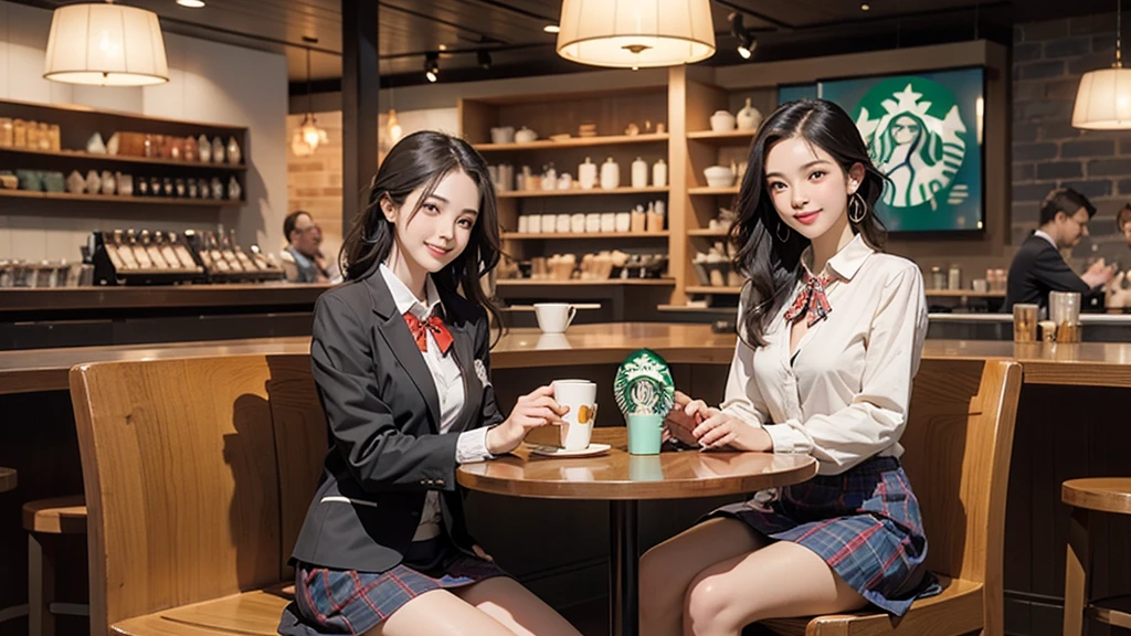 8K、RAW Photos、Highest quality、Super detailed、Super Resolution、Ultra HD、8K壁紙、Amazing details
((A girl in a blazer uniform ((White blouse with formal collar, Blue Blazer,
Red Check Skirt, Red checkered ribbon on blouse)), Complete limbs, Full Finger, ))
((((((Inside the Starbucks store、16-year-old high school girl))))))、((((((Sit down and eat cake、Drink coffee、smile))))))、((Heart Necklace))
((Emphasize cleavage))
Modern and sleek design:Interior design using natural materials、Many of the designs are warm and made using wood and metal.。
Large windows:自然光をたっぷり取り入れるためのLarge windowsがあり、Providing a bright and open space。
Green Interior:Potted plants are effectively placed、It creates a relaxing atmosphere。
artwork:Works by local artists、Starbucks-related art on display。
Cozy seating:Cushioned chairs and sofas、Bar sheet etc.、A variety of seating options available。
Open kitchen area:Being able to see how drinks and food are made、We provide peace of mind and transparency。
Unique lighting:Antique lamps and chandeliers、Modern lighting fixtures are used。
Comfortable background music:Relaxing music is playing、A comfortable space is provided。
Free Wi-Fi and charging spots:Many tables are equipped with power outlets.、Convenient for work and study。
Customizable menus:Menus are provided that can be customized according to customer preferences。
Use of sustainable materials:Eco-friendly recycled materials and sustainable wood are used。
Wide々Table space:一人でもグループでも使いやすいWide々There is a table with。
Community Table:There is a large table where you can socialize with other customers.。
Seasonal decorations:The decorations are themed according to the season.。
Digital Order System:スマホやタブレットから注文できるDigital Order Systemが導入されています。
Design with a local feel:The design incorporates the local culture and characteristics.。
Fragrance production:コーヒーの香りが店内にWideがり、A space that satisfies the five senses has been created.。
Conversation with a barista:フレンドリーなConversation with a baristaが楽しめるカウンターエリアがあります。