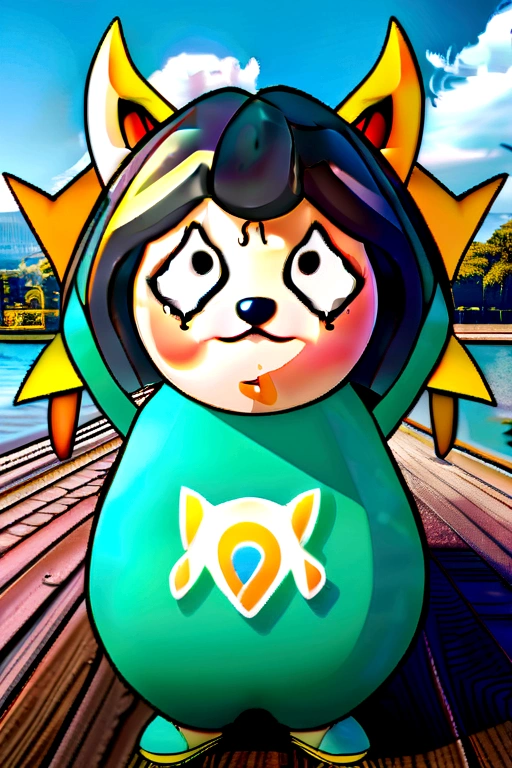Create a photo of a cartoon character written FX YUDY 