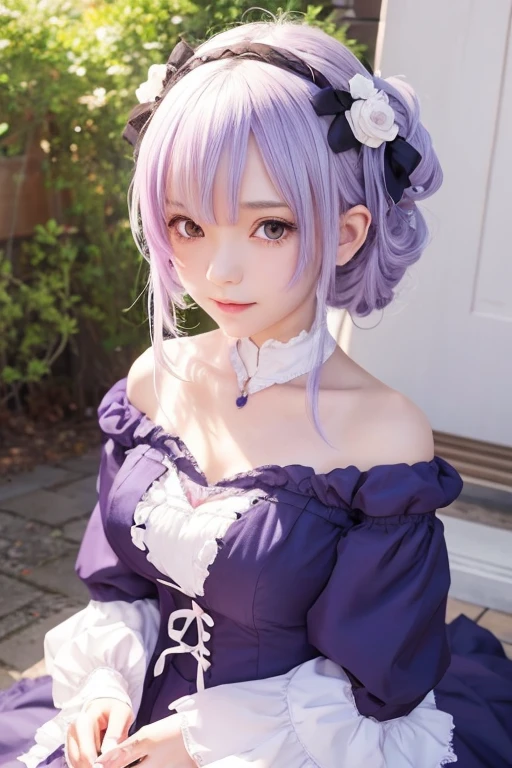 Combining Rem and Emilia from Re:Zero、Write a cute girl。Please use anime-style illustrations