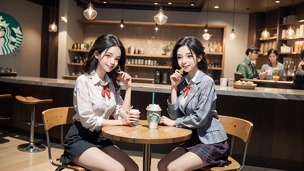 8K、RAW Photos、Highest quality、Super detailed、Super Resolution、Ultra HD、8K壁紙、Amazing details
((A girl in a blazer uniform ((White blouse with formal collar, Blue Blazer,
Red Check Skirt, Red checkered ribbon on blouse)), Complete limbs, Full Finger, ))
((((((Inside the Starbucks store、16-year-old high school girl))))))、((((((Sit down and eat cake、Drink coffee、smile))))))、((Heart Necklace))
((Emphasize cleavage))
Modern and sleek design:Interior design using natural materials、Many of the designs are warm and made using wood and metal.。
Large windows:自然光をたっぷり取り入れるためのLarge windowsがあり、Providing a bright and open space。
Green Interior:Potted plants are effectively placed、It creates a relaxing atmosphere。
artwork:Works by local artists、Starbucks-related art on display。
Cozy seating:Cushioned chairs and sofas、Bar sheet etc.、A variety of seating options available。
Open kitchen area:Being able to see how drinks and food are made、We provide peace of mind and transparency。
Unique lighting:Antique lamps and chandeliers、Modern lighting fixtures are used。
Comfortable background music:Relaxing music is playing、A comfortable space is provided。
Free Wi-Fi and charging spots:Many tables are equipped with power outlets.、Convenient for work and study。
Customizable menus:Menus are provided that can be customized according to customer preferences。
Use of sustainable materials:Eco-friendly recycled materials and sustainable wood are used。
Wide々Table space:一人でもグループでも使いやすいWide々There is a table with。
Community Table:There is a large table where you can socialize with other customers.。
Seasonal decorations:The decorations are themed according to the season.。
Digital Order System:スマホやタブレットから注文できるDigital Order Systemが導入されています。
Design with a local feel:The design incorporates the local culture and characteristics.。
Fragrance production:コーヒーの香りが店内にWideがり、A space that satisfies the five senses has been created.。
Conversation with a barista:フレンドリーなConversation with a baristaが楽しめるカウンターエリアがあります。