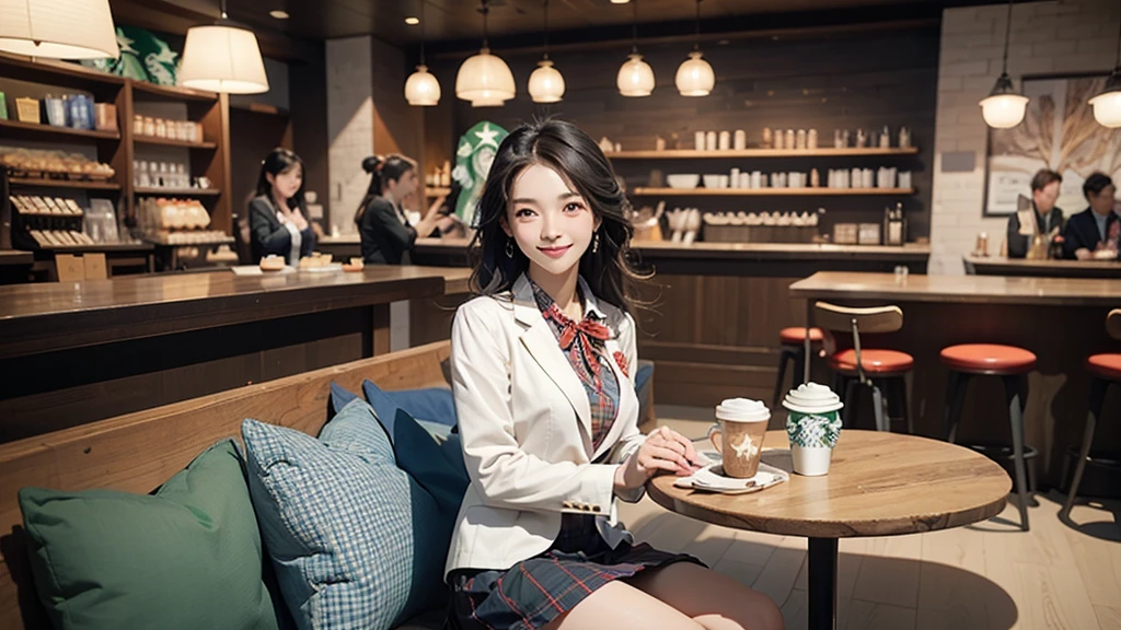 
8K、RAW Photos、Highest quality、Super detailed、Super Resolution、Ultra HD、8K壁紙、Amazing details
((A girl in a blazer uniform ((White blouse with formal collar, Blue Blazer, 
Red Check Skirt, Red checkered ribbon on blouse)), Complete limbs, Full Finger, ))

((((((Inside the Starbucks store、16-year-old high school girl))))))、((((((Sit down and eat cake、Drink coffee、smile))))))、((Heart Necklace))
((Emphasize cleavage))



Modern and sleek design：Interior design using natural materials、Many of the designs are warm and made using wood and metal.。
Large windows：自然光をたっぷり取り入れるためのLarge windowsがあり、Providing a bright and open space。
Green Interior：Potted plants are effectively placed、It creates a relaxing atmosphere。
artwork：Works by local artists、Starbucks-related art on display。
Cozy seating：Cushioned chairs and sofas、Bar sheet etc.、A variety of seating options available。
Open kitchen area：Being able to see how drinks and food are made、We provide peace of mind and transparency。
Unique lighting：Antique lamps and chandeliers、Modern lighting fixtures are used。
Comfortable background music：Relaxing music is playing、A comfortable space is provided。
Free Wi-Fi and charging spots：Many tables are equipped with power outlets.、Convenient for work and study。
Customizable menus：Menus are provided that can be customized according to customer preferences。
Use of sustainable materials：Eco-friendly recycled materials and sustainable wood are used。
Wide々Table space：一人でもグループでも使いやすいWide々There is a table with。
Community Table：There is a large table where you can socialize with other customers.。
Seasonal decorations：The decorations are themed according to the season.。
Digital Order System：スマホやタブレットから注文できるDigital Order Systemが導入されています。
Design with a local feel：The design incorporates the local culture and characteristics.。
Fragrance production：コーヒーの香りが店内にWideがり、A space that satisfies the five senses has been created.。
Conversation with a barista：フレンドリーなConversation with a baristaが楽しめるカウンターエリアがあります。