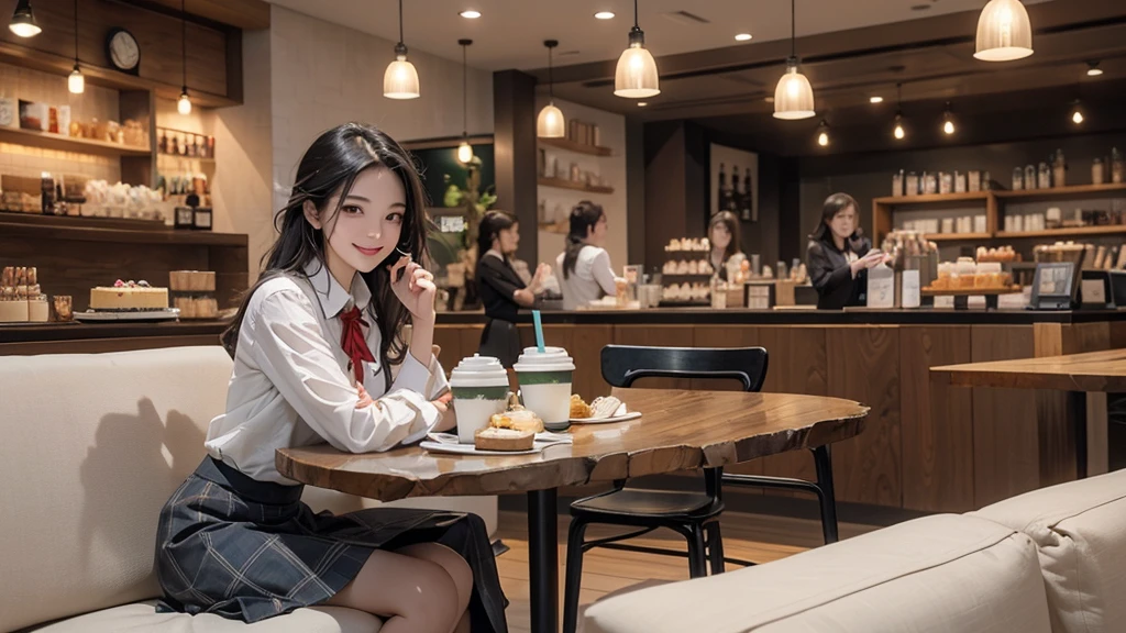 8K、RAW Photos、Highest quality、Super detailed、Super Resolution、Ultra HD、8K壁紙、Amazing details
((A girl in a blazer uniform ((White blouse with formal collar, Blue Blazer,
Red Check Skirt, Red checkered ribbon on blouse)), Complete limbs, Full Finger, ))
((((((Inside the Starbucks store、16-year-old high school girl))))))、((((((Sit down and eat cake、Drink coffee、smile))))))、((Heart Necklace))
((Emphasize cleavage))
Modern and sleek design:Interior design using natural materials、Many of the designs are warm and made using wood and metal.。
Large windows:自然光をたっぷり取り入れるためのLarge windowsがあり、Providing a bright and open space。
Green Interior:Potted plants are effectively placed、It creates a relaxing atmosphere。
artwork:Works by local artists、Starbucks-related art on display。
Cozy seating:Cushioned chairs and sofas、Bar sheet etc.、A variety of seating options available。
Open kitchen area:Being able to see how drinks and food are made、We provide peace of mind and transparency。
Unique lighting:Antique lamps and chandeliers、Modern lighting fixtures are used。
Comfortable background music:Relaxing music is playing、A comfortable space is provided。
Free Wi-Fi and charging spots:Many tables are equipped with power outlets.、Convenient for work and study。
Customizable menus:Menus are provided that can be customized according to customer preferences。
Use of sustainable materials:Eco-friendly recycled materials and sustainable wood are used。
Wide々Table space:一人でもグループでも使いやすいWide々There is a table with。
Community Table:There is a large table where you can socialize with other customers.。
Seasonal decorations:The decorations are themed according to the season.。
Digital Order System:スマホやタブレットから注文できるDigital Order Systemが導入されています。
Design with a local feel:The design incorporates the local culture and characteristics.。
Fragrance production:コーヒーの香りが店内にWideがり、A space that satisfies the five senses has been created.。
Conversation with a barista:フレンドリーなConversation with a baristaが楽しめるカウンターエリアがあります。
