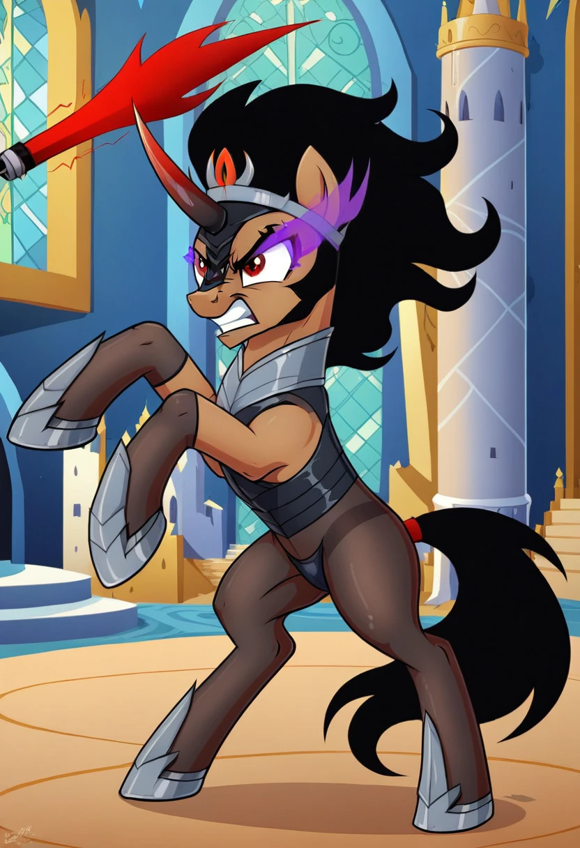 Pony King sombra angry bodystocking in the castle fight luna 