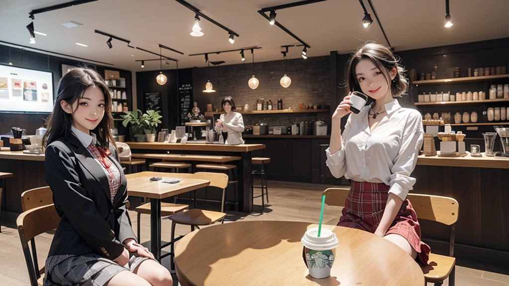 8K、RAW Photos、Highest quality、Super detailed、Super Resolution、Ultra HD、8K壁紙、Amazing details
((A girl in a blazer uniform ((White blouse with formal collar, Blue Blazer,
Red Check Skirt, Red checkered ribbon on blouse)), Complete limbs, Full Finger, ))
((((((Inside the Starbucks store、16-year-old high school girl))))))、((((((Sit down and eat cake、Drink coffee、smile))))))、((Heart Necklace))
((Emphasize cleavage))
Modern and sleek design:Interior design using natural materials、Many of the designs are warm and made using wood and metal.。
Large windows:自然光をたっぷり取り入れるためのLarge windowsがあり、Providing a bright and open space。
Green Interior:Potted plants are effectively placed、It creates a relaxing atmosphere。
artwork:Works by local artists、Starbucks-related art on display。
Cozy seating:Cushioned chairs and sofas、Bar sheet etc.、A variety of seating options available。
Open kitchen area:Being able to see how drinks and food are made、We provide peace of mind and transparency。
Unique lighting:Antique lamps and chandeliers、Modern lighting fixtures are used。
Comfortable background music:Relaxing music is playing、A comfortable space is provided。
Free Wi-Fi and charging spots:Many tables are equipped with power outlets.、Convenient for work and study。
Customizable menus:Menus are provided that can be customized according to customer preferences。
Use of sustainable materials:Eco-friendly recycled materials and sustainable wood are used。
Wide々Table space:一人でもグループでも使いやすいWide々There is a table with。
Community Table:There is a large table where you can socialize with other customers.。
Seasonal decorations:The decorations are themed according to the season.。
Digital Order System:スマホやタブレットから注文できるDigital Order Systemが導入されています。
Design with a local feel:The design incorporates the local culture and characteristics.。
Fragrance production:コーヒーの香りが店内にWideがり、A space that satisfies the five senses has been created.。
Conversation with a barista:フレンドリーなConversation with a baristaが楽しめるカウンターエリアがあります。
