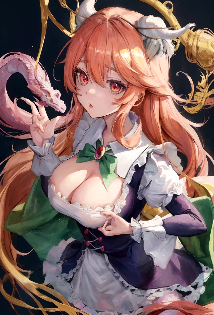 create the character of ilulu from the anime Miss Kobayashi's Dragon Maid with big breasts and little clothing