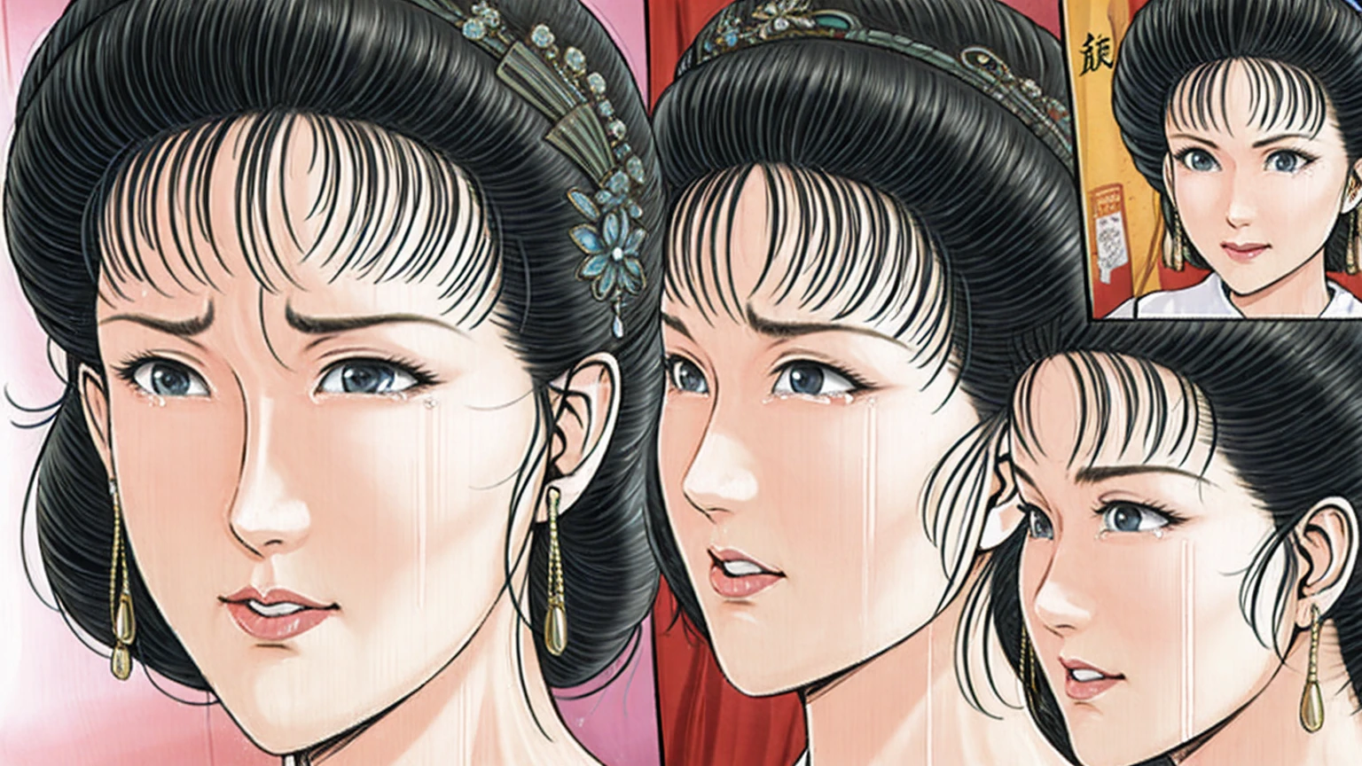 (best quality), (very aesthetic), (ultra-detailed), (best illustration),(a mature female),(perfect face),Suikoden,Mrs. Lin,(((NSFW))),((full_body)),((full_Nude)),(crying),red cheek,sweating,skinny,flushed skin,(Woman with pubic hair),(Lying face down on the bed),(Crying on the bed with her face buried in the pillow),traditional Chinese bedroom,front view