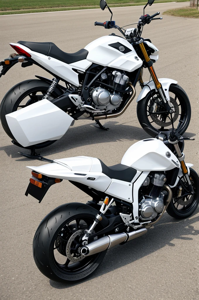 White super sports motorcycle