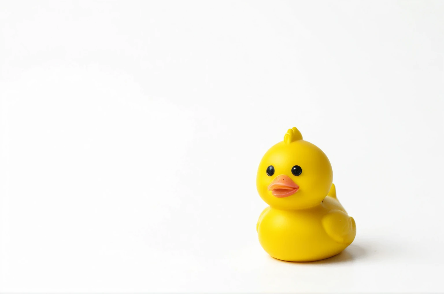 there is a yellow rubber duck toy sitting on a white surface, rubber duck, rubber ducky, robot shaped like a rubber duck, On a white background, kathy zyduck, theme= duck, duck, the macho duck, Toys Photos, High Key, High key, On a white background, Toys Photosgraphy, detailed duck, Masao Maeda